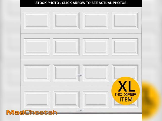 Lot 74-14242887 - Classic Steel Short Panel 8 ft x 7 ft Insulated 6.5 R-Value White Garage Door without Windows - UNUS...