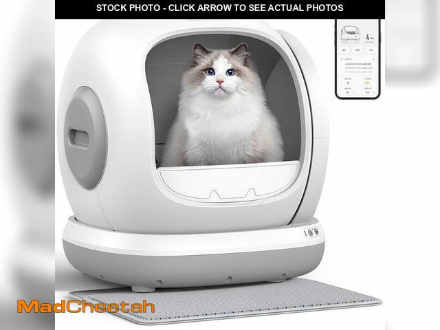 Lot 74-13013993 - 75L Smart Automatic Self-Cleaning Cat Litter Box, APP Control/Integrated Safety Protection,Gray - US...