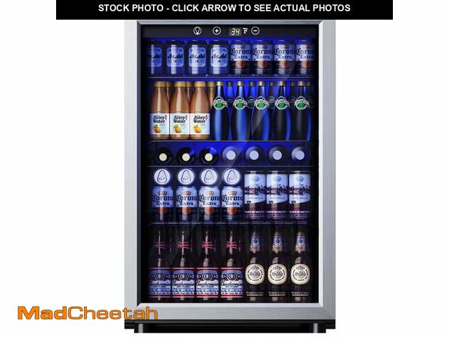 Lot 74-13095963 - Simzlife 150 Can Beverage Refrigerator Cooler, 4.5 Cu.Ft Drink Fridge for Soda Wine Beer, Adjustable...