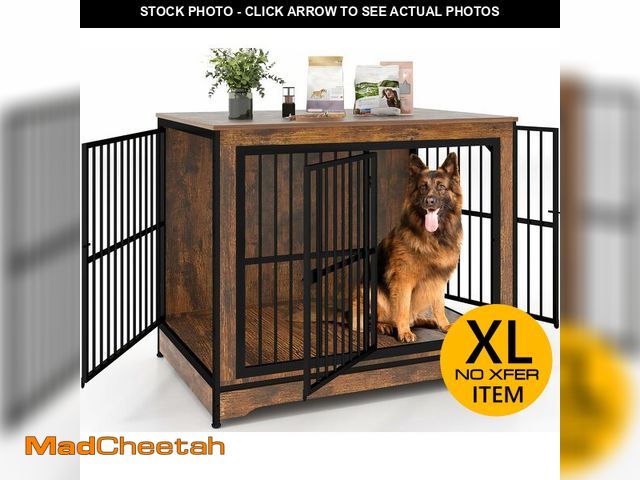 Lot 74-13673663 - Yafylly 42 in Dog Crate, XL Dog Crate Furniture with 3 Doors, Wooden Dog Furniture Crate for Medium ...