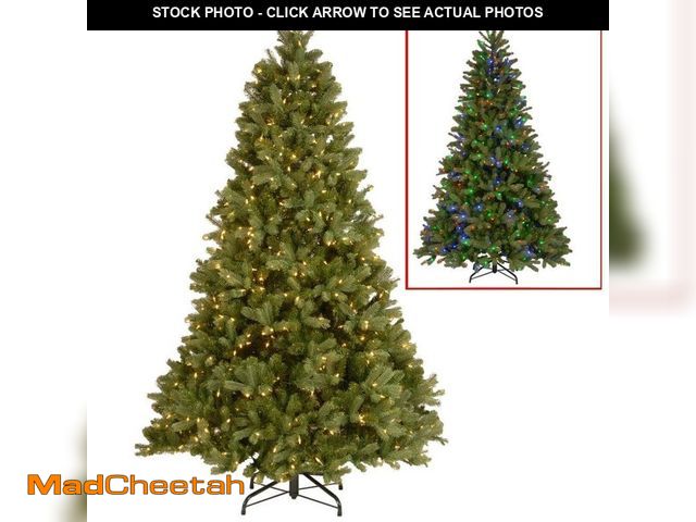 Lot 74-13046683 - National Tree Company 7.5 ft. Downswept Douglas Fir Artificial Christmas Tree with Dual Color LED Li...