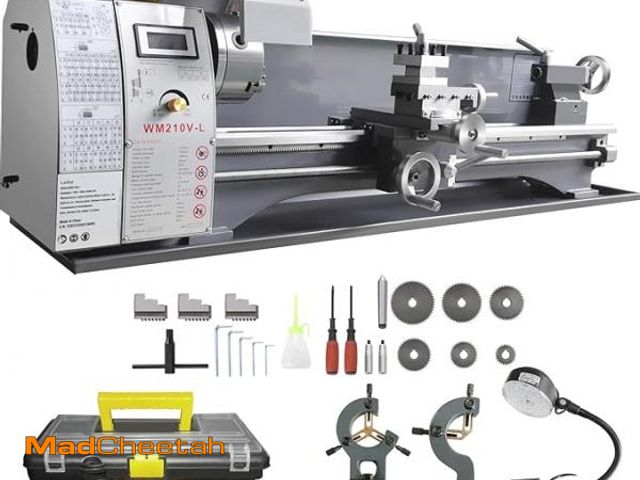 Lot 74-12130263 - VEVOR Metal Lathe, 8.3'' x 29.5" Benchtop Metal Lathe 0-2500 RPM Continuously Variable Speed 750W Br...
