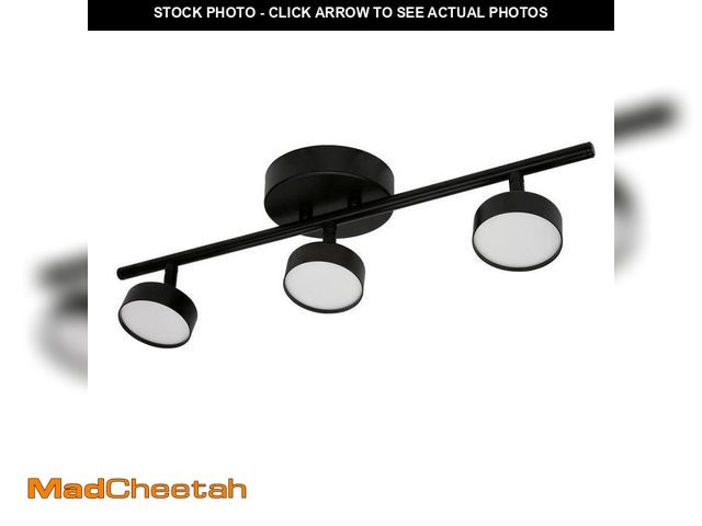 Lot 74-12675295 - ETI LIGHTING 20 in. 3-Light Matte Black Adjustable Color Temperature and Heads Integrated LED Fixed ...