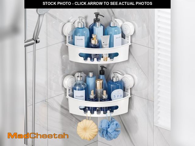 Lot 74-11557372 - TAILI Suction Corner Shower Caddy, Bathroom Shelf Storage Basket Wall Mounted Organizer for Shampoo,...