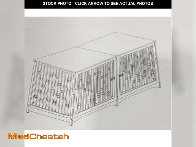 Lot 74-12568355 - Dog Crate Furniture for 2 Dogs, 55 Inch Dog Crate Indoor with Removable Divider and Shelf Storage, W...