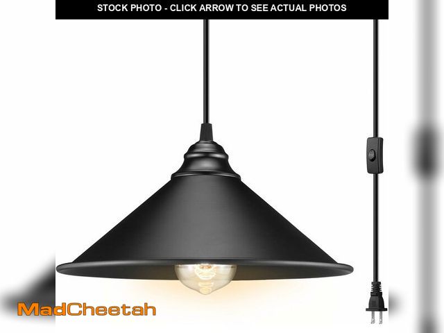 Lot 74-12714442 - LYOOWNG Plug in Pendant Light, Bigger Hanging Lights with Plug in Cord On/Off Switch, 13FT Industria...