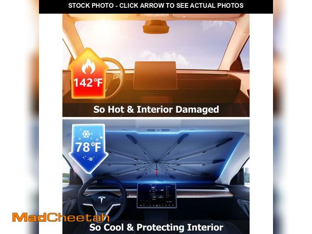 Lot 74-12449260 - [Upgrade] DMJN Umbrella Windshield Sun Shade, [Nano-Ice-Crystal Coatings] Umbrella Sunshade for Car ...