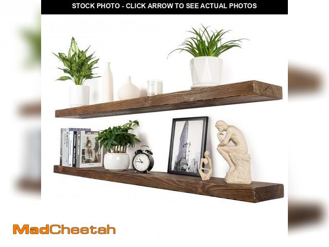 Lot 74-12200429 - XWNE Floating Shelves 60 inch Long 8 "deep Set of 2, Heavy Duty Wood Wall Mounted Shelves for Bathro...