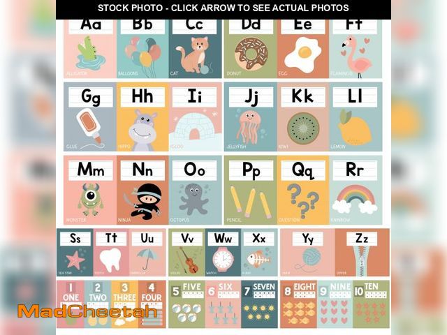 Lot 74-12387733 - Hadley Designs Alphabet for Classroom Wall - ABC Letters and Numbers Posters for Preschool and Kinde...