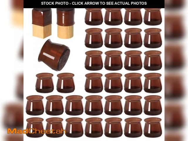 Lot 74-11844361 - 32 Pcs Silicone Chair Leg Floor Protectors for Hardwood Floors, Brown Felt Bottom Chair Leg Covers, ...