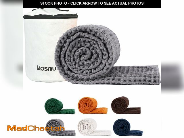 Lot 74-13626771 - KOSMU Luxury Organic Japanese Cotton Waffle Bath Towel | Thick, Absorbent, Quick Dry Bathroom Towels...
