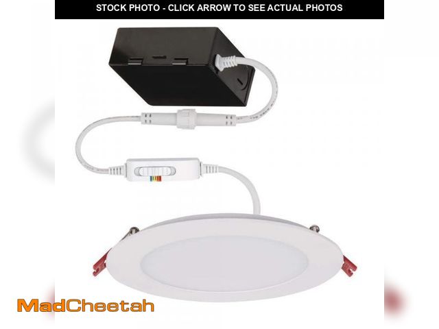 Lot 74-10191264 - Commercial Electric Ultra Slim Integrated LED 6 in Round Adj Color Temp Canless Recessed Light for K...