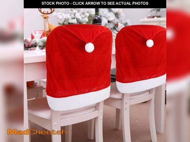 Lot 74-14265599 - CCINEE 6PCS Christmas Chair Covers,Santa Claus Hat Slipcover Xmas Chair Back Cover for Christmas Din...