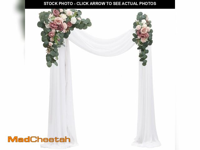 Lot 74-14147372 - Floroom Arch Flowers with Drapes Kit (Pack of 4) - 2pcs Artificial Dusty Rose &amp; Blush Floral Swa...