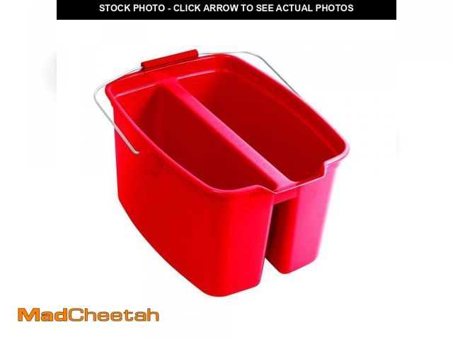 Lot 74-12463921 - Rubbermaid Commercial Products 19 Qt. Red Plastic Double Bucket - UNUSED