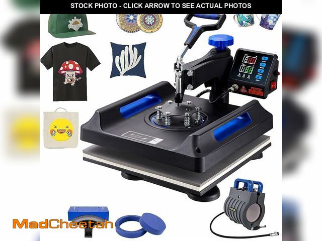 Lot 74-13087286 - VEVOR 5 in 1 Heat Press-15x15 Inch Heat Press Machine with Tumbler Press Hat Press,360 degree Rotati...