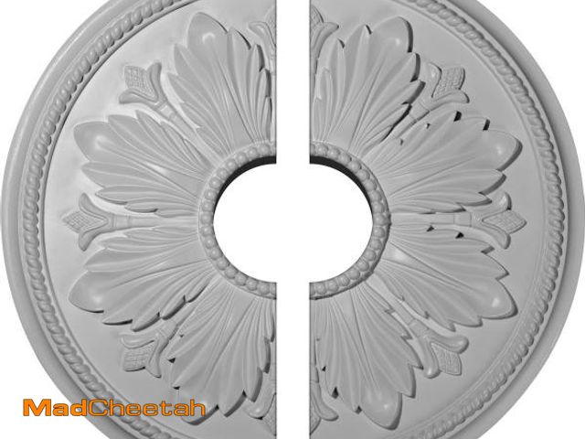 Lot 74-12510141 - Ekena Millwork CM23KA2-05500 23 5/8"OD x 5 1/2"ID x 1 1/2"P Kaya Ceiling Medallion, Fits Canopies up...
