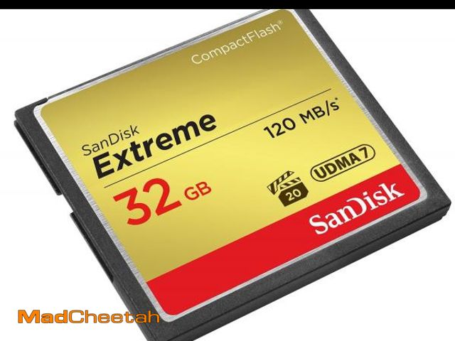 Lot 74-12312536 - SanDisk 32GB Extreme CompactFlash Memory Card UDMA 7 Speed Up To 120MB/s - SDCFXSB-032G-G46 - USED