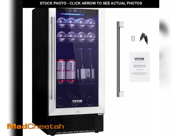 Lot 74-13075363 - (DAMAGED) VEVOR 15Ã¢â¬Â Beverage Refrigerator, 96 Cans Under Counter Built-in or Freestanding Beer...