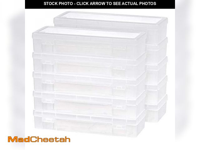 Lot 74-12137785 - IRIS USA Pencil Case Plastic Pouch Box Storage Organizer for Beads, Pens, and Art Supplies, 10-Pack,...