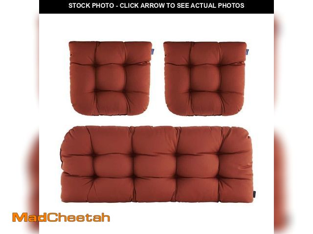 Lot 74-14242245 - (MISSING ONE PIECE) 2Piece Outdoor Chair Cushions Loveseat Outdoor Cushions Set Wicker Patio Cushion...