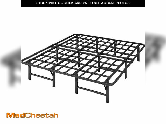 Lot 74-12511269 - *SEE DETAILS* ZIYOO Heavy Duty King Size Folding Bed Frame, 14 Inch High Mattress Foundation with St...
