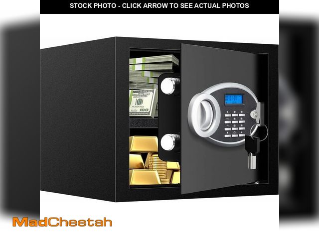 Lot 74-13708969 - 1.2 Cuft Safe Box Fireproof Waterproof for Home, Fire proof Safes with Digital Keypad, Spare Keys an...