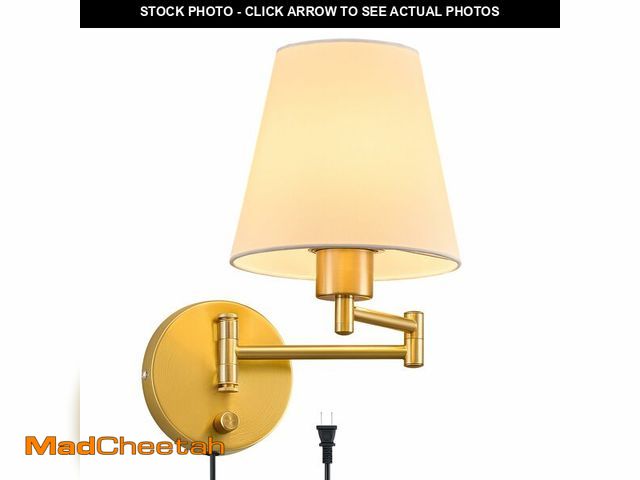 Lot 74-14273921 - VONLUCE Wall Sconce Set of 2, Plug in &amp; Hardwired Swing Arm Wall Lamps, Adjustable Wall Mounted ...