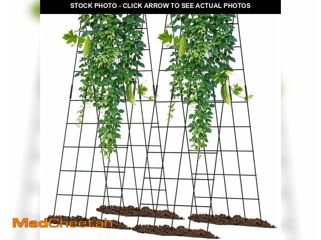 Lot 74-14251265 - UrGROWA Cucumber Trellis 2 Pack, 59" H Foldable A-Frame Garden Trellis for Raised Bed Garden Grow Su...