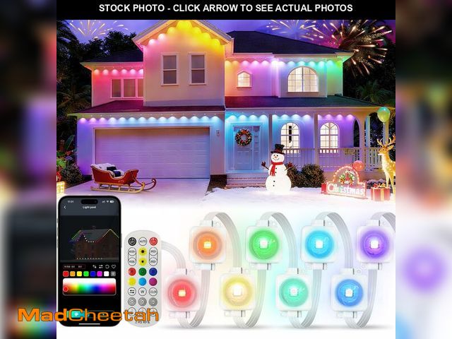 Lot 74-12459623 - Super RGB Permanent Outdoor Lights 50FT, Smart RGB+IC Eave Lights with Remote APP Control, DIY LED C...