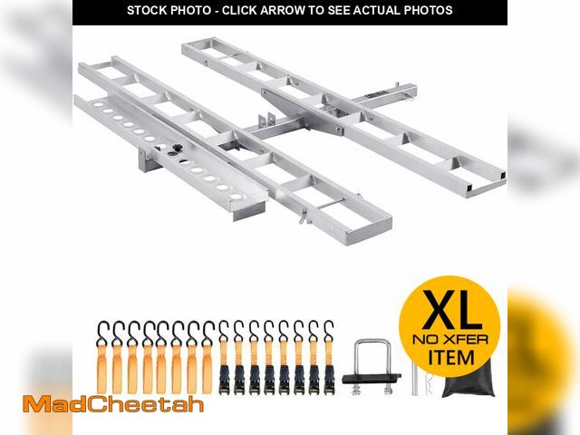 Lot 74-12568145 - VEVOR Motorcycle Carrier, 2-Bike 600 LBS Aluminum Motorcycle Carrier Hitch Mount, Loading Ramp, Scoo...