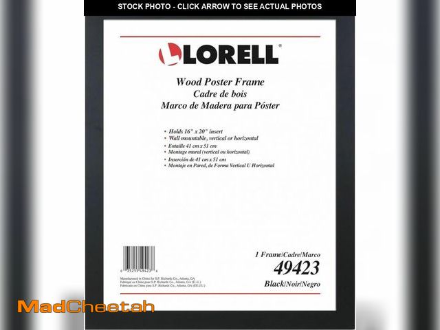 Lot 74-12399930 - Lorell Poster Frame, 16" x 20", Wood, Black - UNUSED