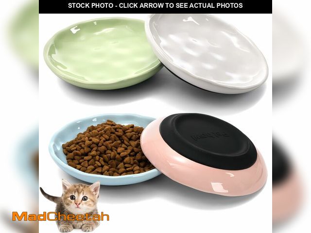 Lot 74-13576789 - YIMITEE 4 Pack Cat Food Bowl, Ceramic Cat Wet Food Bowls for Indoor Cats, Anti Whisker Fatigue Kitte...