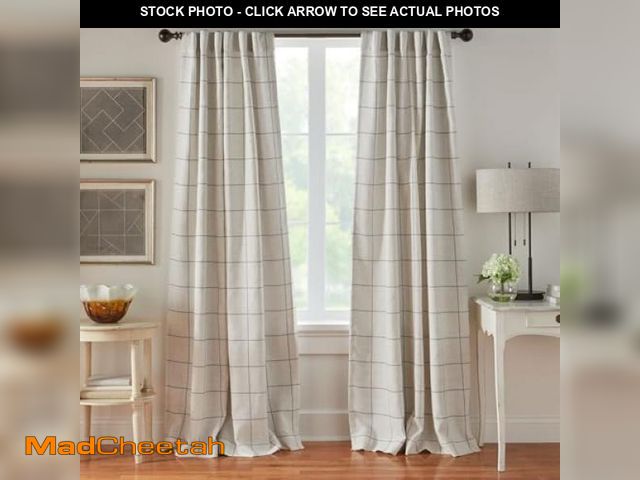 Lot 74-12325866 - Elrene Home Fashions Brighton Windowpane Plaid Blackout Window Curtain, Living Room and Bedroom Drap...