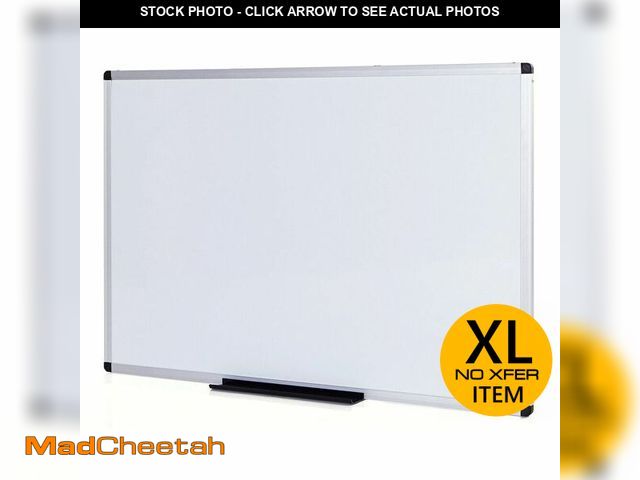 Lot 74-12569864 - (SOME DAMAGE ON BACK) VIZ-PRO Dry Erase Board/Magnetic Whiteboard, 8' X 4', Silver Aluminum Frame - ...