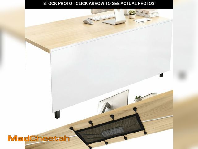 Lot 74-14065284 - Tegeme 71'' Under Desk Privacy Panel with Cable Management Net Desk Skirt Self Adhesive Modesty Pane...