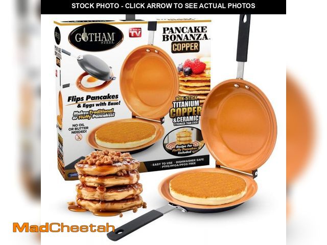 Lot 74-12049490 - Gotham Steel Double Sided Pan, The Perfect Pancake Maker - Ceramic Nonstick Copper Easy to Flip Panc...