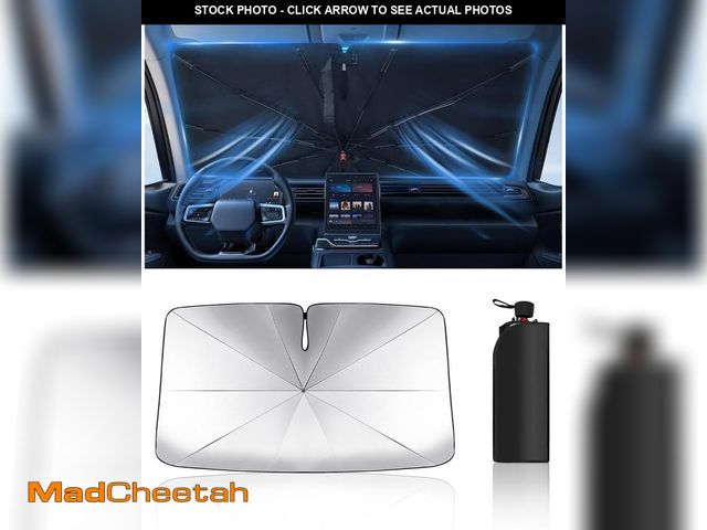 Lot 74-12434156 - Car Windshield Sun Shade-Sun Ray Reflective Front Window Cover,Foldable Car Sunshade Windshield Umbr...