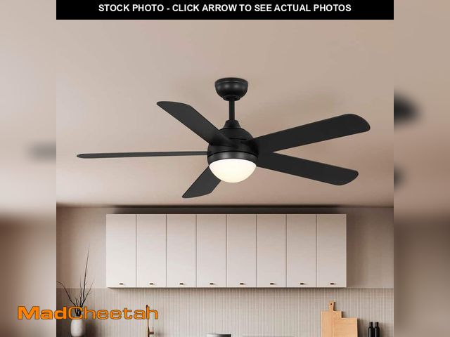 Lot 74-14222927 - Hampton Bay Morland 52 in. Smart Indoor/Covered Outdoor Matte Black Ceiling Fan with Remote and Inte...