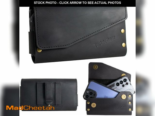Lot 74-14432505 - TarbicGear Leather Double Phone Case for Two Phones, Double Phone Holster for Men Belt, Belt Clip Du...