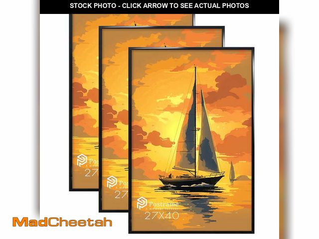 Lot 74-14352662 - (FRAMES ARE COMING APART) Postrame 27x40 Picture Frame, Black Poster Frame 3 Pack for Horizontal or ...
