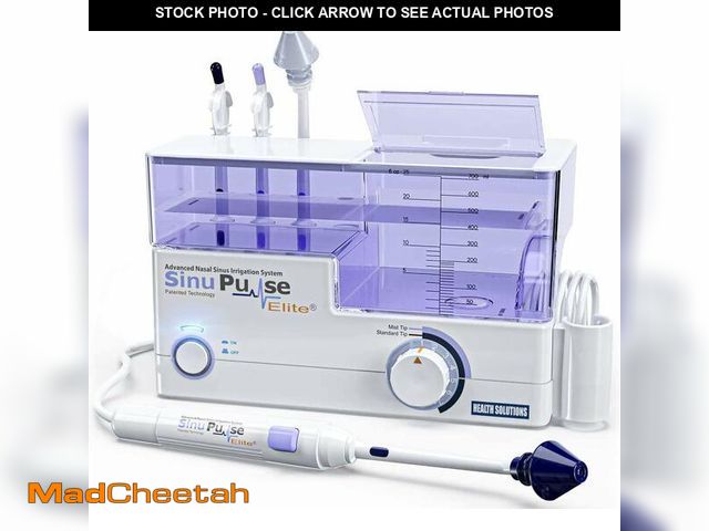 Lot 74-13548406 - SinuPulse Elite Advanced Nasal Irrigation System with 30 SinuAir Saline Packets, Pulsating Nasal Con...