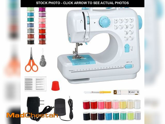 Lot 74-13572146 - Mini Sewing Machine for Beginners, Portable Electric Sewing Machine with Dual Speed, 12 Built-in Sti...