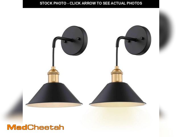 Lot 74-14114032 - Pia Ricco 8.7 in. 1-Light Vintage Black Battery Operated Wall Sconce?Set of Two) - UNUSED