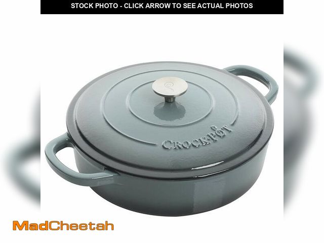 Lot 74-14207659 - Crock-Pot Crock Pot Artisan Enameled Cast Iron Braiser W/Lid, 5 Quart, Slate Gray - UNUSED