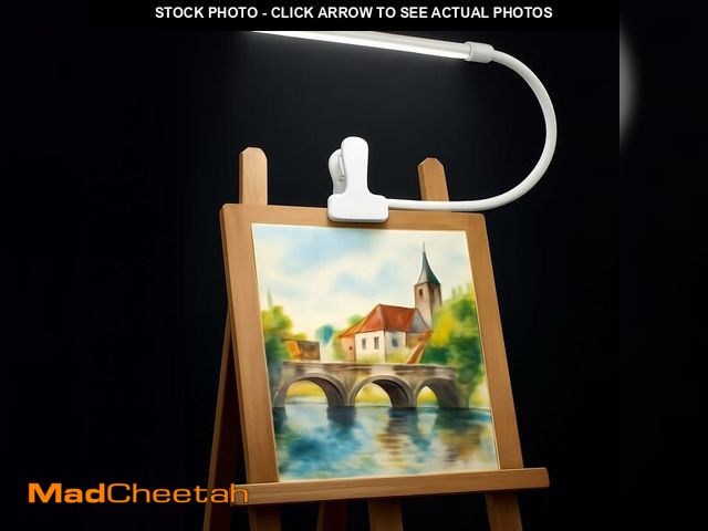 Lot 74-14054547 - White LED Easel Lamp Clip-On Art Light for Artists - 3 Colour Modes, 10-Level Dimmable Eye-Care Desk...