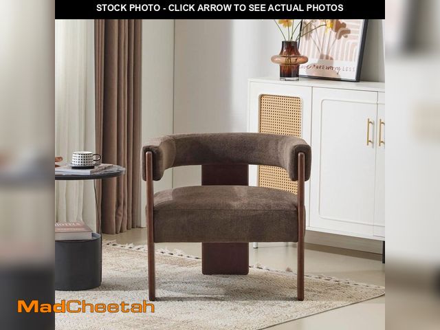 Lot 74-14279853 - CHRISTOPHER KNIGHT HOME Eryndor Modern Velvet Upholstered Accent Arm Chair, Solid Wood, Dark Brown P...