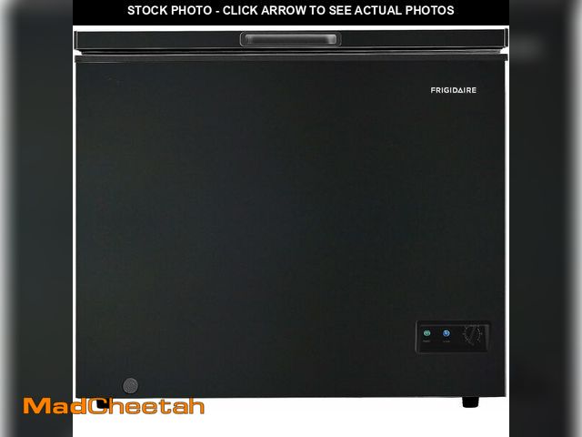 Lot 74-14614843 - (DENTED) FRIGIDAIRE EFRF7003-BLACK Chest Deep Freezer, 7 Cu. Ft, Black Adjustable Thermostat-Removab...