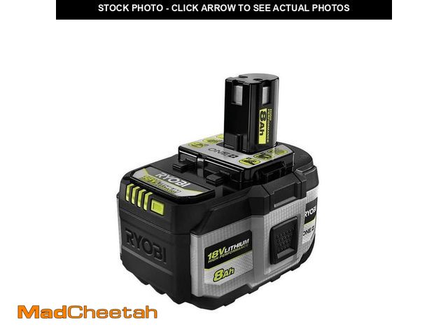 Lot 74-13131324 - RYOBI ONE+ 18V 8.0 Ah Lithium-Ion HIGH PERFORMANCE Battery - UNUSED