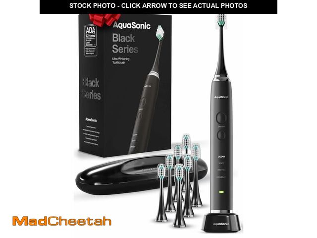 Lot 74-12874018 - Aquasonic Black Series Ultra Whitening Toothbrush Ã¢â¬â ADA Accepted Electric Toothbrush- 8 Brush...
